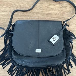 Lauren by Ralph Lauren fringe leather crossbody
